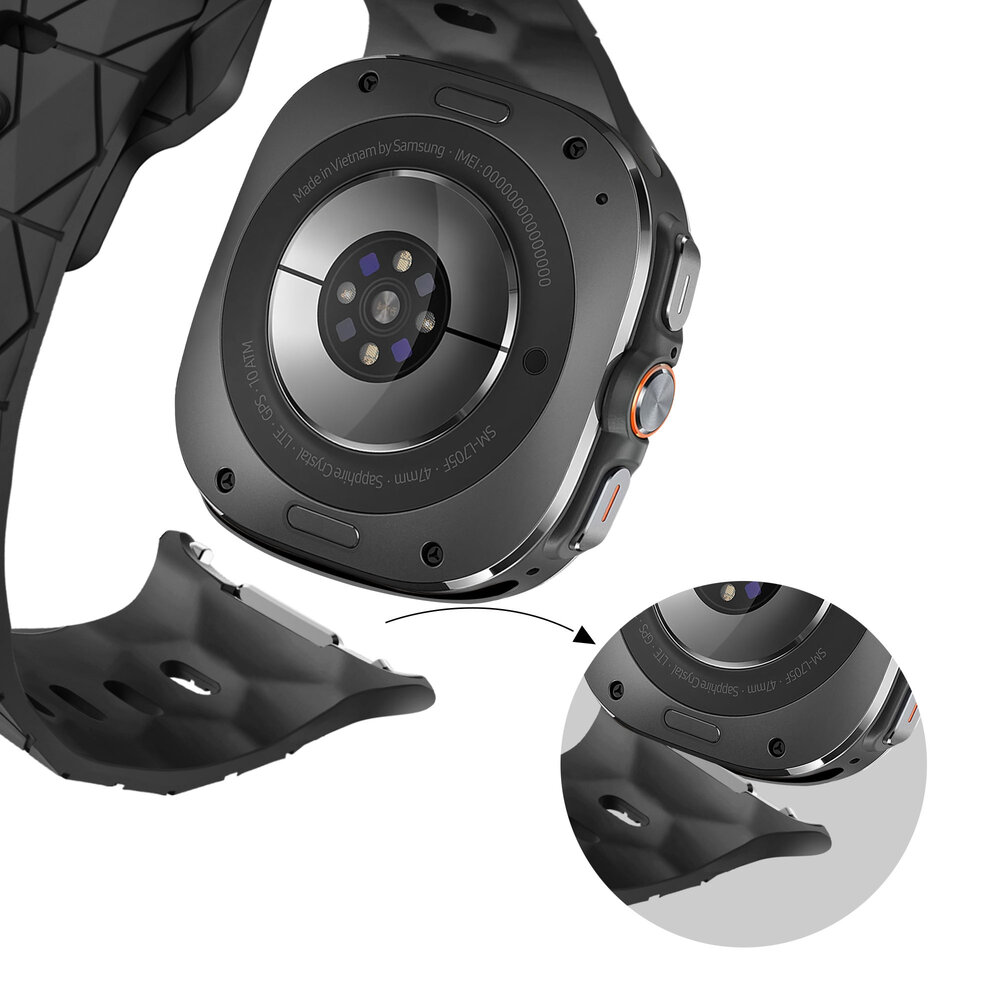 Bandz Bandz Bracelet silicone 'Hexagons' Samsung Galaxy Watch Ultra (noir)