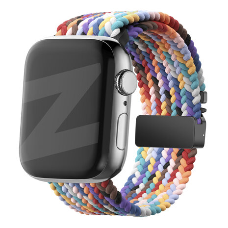 Bandz Bandz Bracelet nylon tressée avec P-buckle Apple Watch (arc-en-ciel)