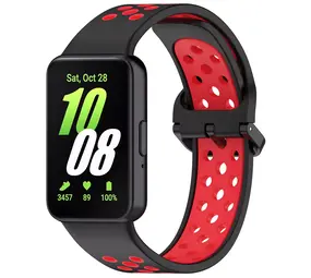 Strap-it Bracelet sport Samsung Galaxy Fit 3 (noir/rouge) Strap-it Bracelet sport Samsung Galaxy Fit 3 (noir/rouge)