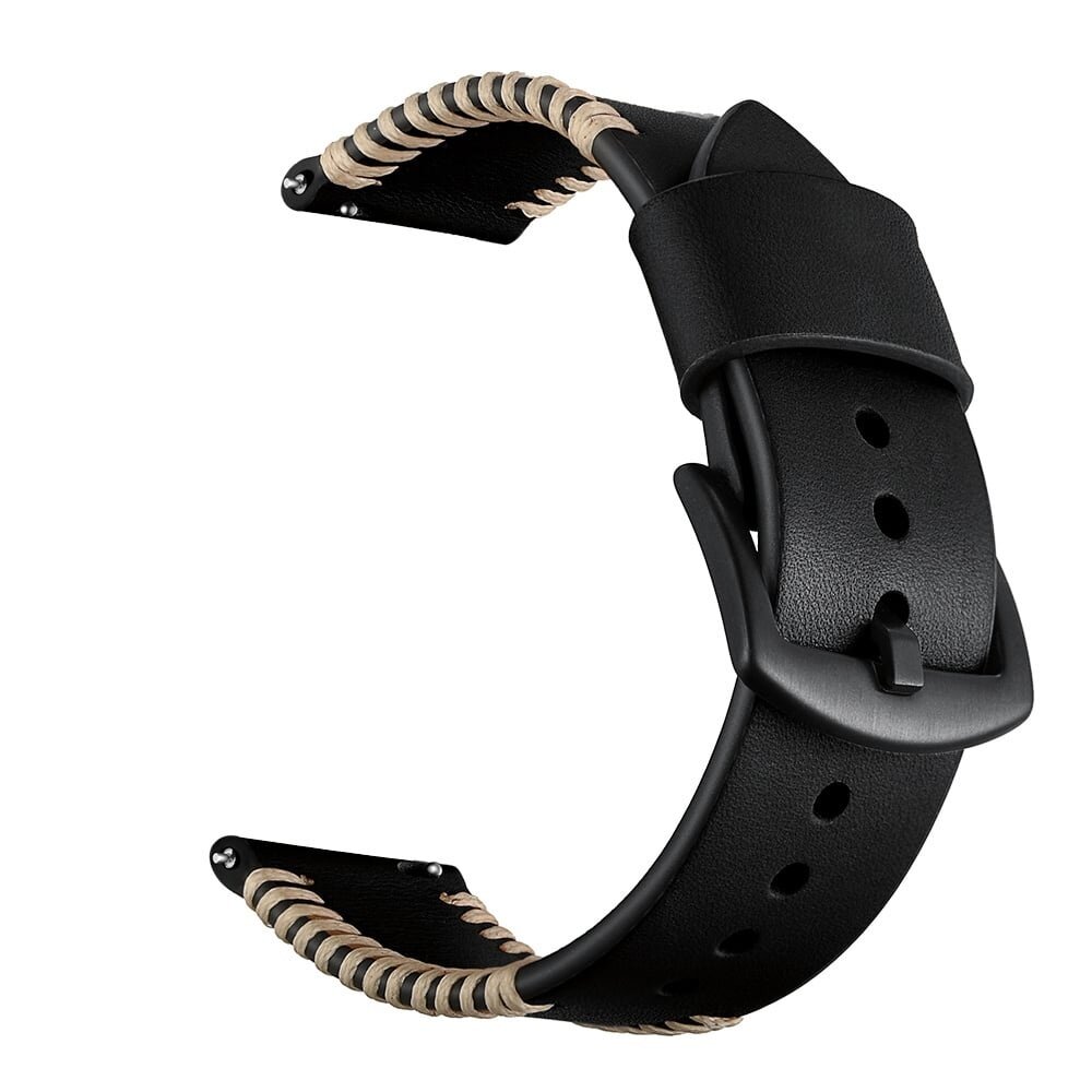 Strap-it Strap-it Bracelet en cuir cousu Samsung Galaxy Watch 7 - 44mm (noir)