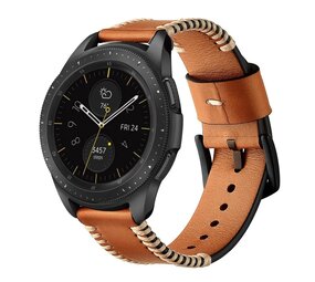 Strap-it Bracelet en cuir cousu Samsung Galaxy Watch 42mm (brun)