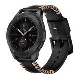 Strap-it Bracelet en cuir cousu Samsung Galaxy Watch 42mm (noir)