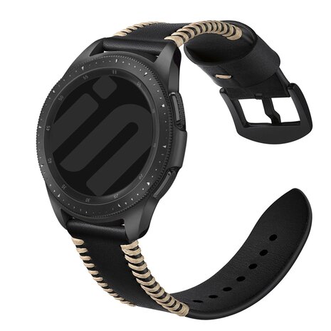 Strap-it Strap-it Bracelet en cuir cousu Huawei Watch GT 2 46mm (noir)