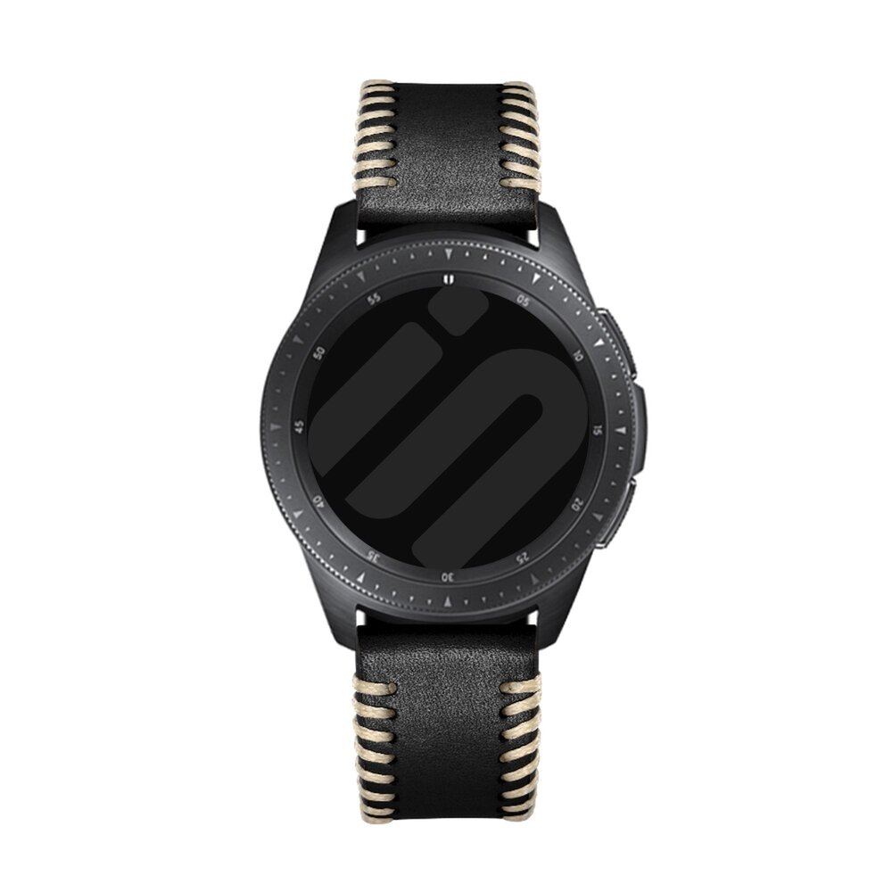 Strap-it Strap-it Bracelet en cuir cousu Huawei Watch GT Runner (noir)