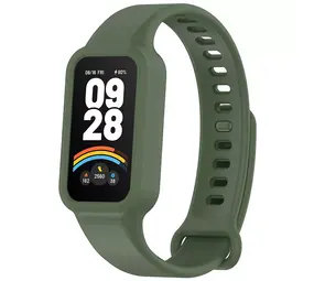 Strap-it Bracelet silicone Xiaomi Smart Band 9 Active (vert foncé)