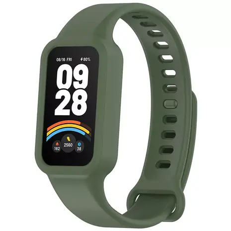 Strap-it Strap-it Bracelet silicone Xiaomi Smart Band 9 Active (vert foncé)