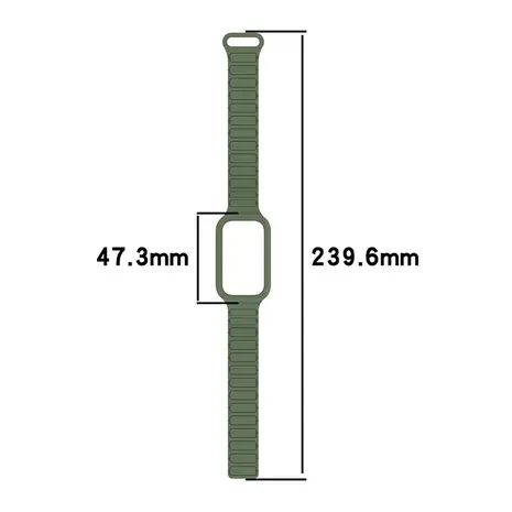 Strap-it Strap-it Bracelet silicone magnétique Xiaomi Smart Band 9 Active (vert armée)