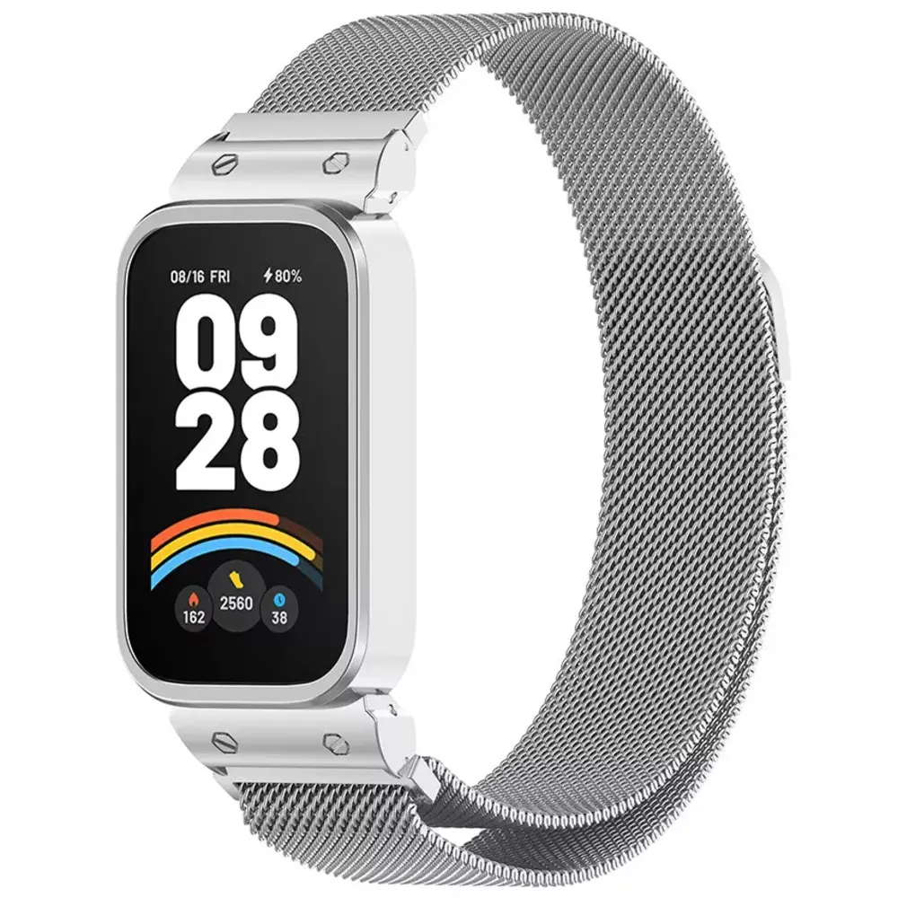 Strap-it Strap-it Bracelet Milanais Xiaomi Smart Band 9 Active (argent) Strap-it Strap-it Bracelet Milanais Xiaomi Smart Band 9 Active (argent)