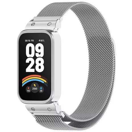 Strap-it Strap-it Bracelet Milanais Xiaomi Smart Band 9 Active (argent) Strap-it Strap-it Bracelet Milanais Xiaomi Smart Band 9 Active (argent)