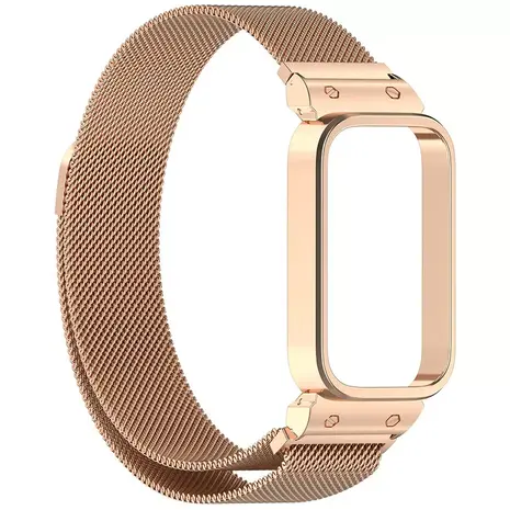 Strap-it Strap-it Bracelet Milanais Xiaomi Smart Band 9 Active (or rose)