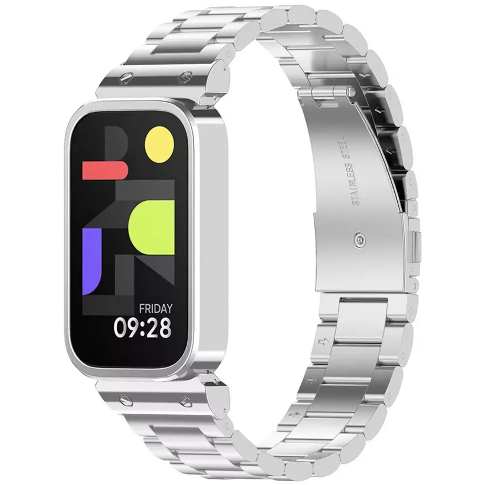 Strap-it Strap-it Bracelet acier Xiaomi Smart Band 9 Active (argent)