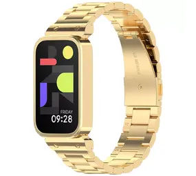 Strap-it Bracelet acier Xiaomi Smart Band 9 Active (or)