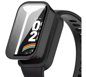 Strap-it Coque rigide avec verre pour Xiaomi Smart Band 9 Active (noir)