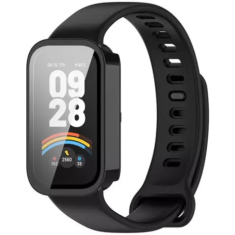 Strap-it Strap-it Coque rigide avec verre pour Xiaomi Smart Band 9 Active (noir)