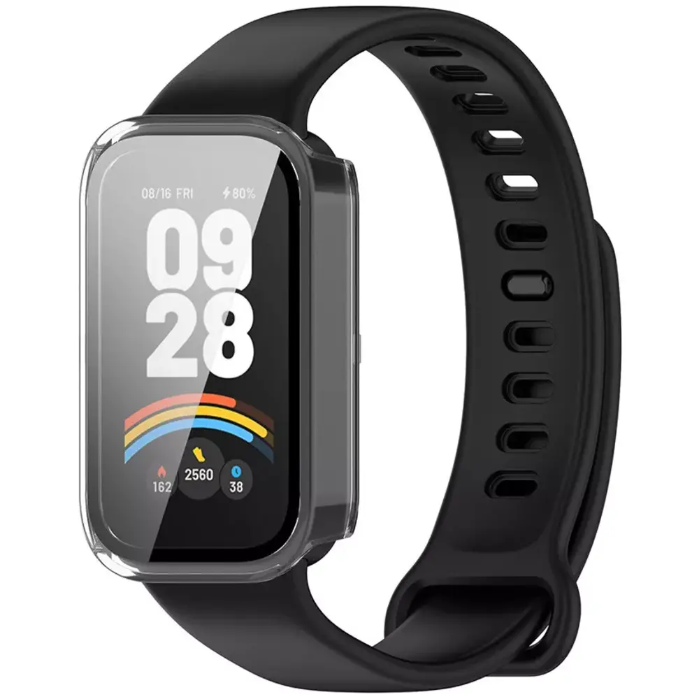 Strap-it Strap-it Coque rigide avec verre pour Xiaomi Smart Band 9 Active (transparent)