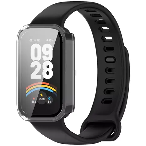 Strap-it Strap-it Coque rigide avec verre pour Xiaomi Smart Band 9 Active (transparent)