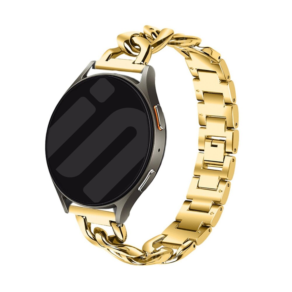 Strap-it Strap-it Bracelet chaîne acier Samsung Galaxy Watch FE (or)