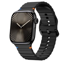 Strap-it Bracelet Silicone Wave Apple Watch (noir)