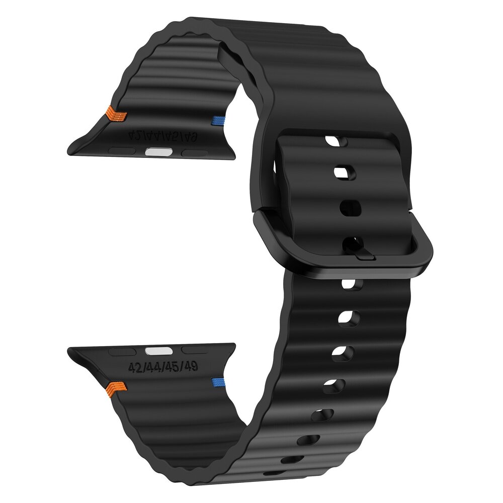 Strap-it Strap-it Bracelet Silicone Wave Apple Watch (noir)