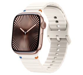 Strap-it Bracelet Silicone Wave Apple Watch (lumière stellaire)