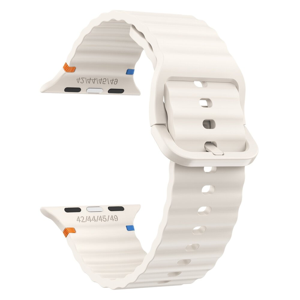 Strap-it Strap-it Bracelet Silicone Wave Apple Watch (lumière stellaire)