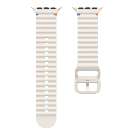 Strap-it Strap-it Bracelet Silicone Wave Apple Watch (lumière stellaire)