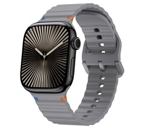 Strap-it Bracelet Silicone Wave Apple Watch (gris foncé)
