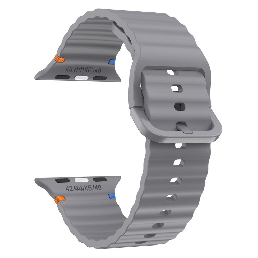 Strap-it Strap-it Bracelet Silicone Wave Apple Watch (gris foncé)