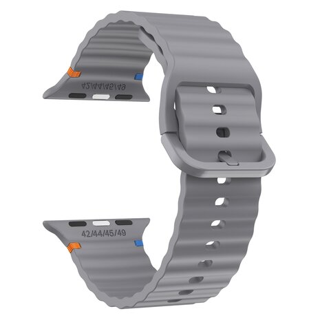 Strap-it Strap-it Bracelet Silicone Wave Apple Watch (gris foncé)