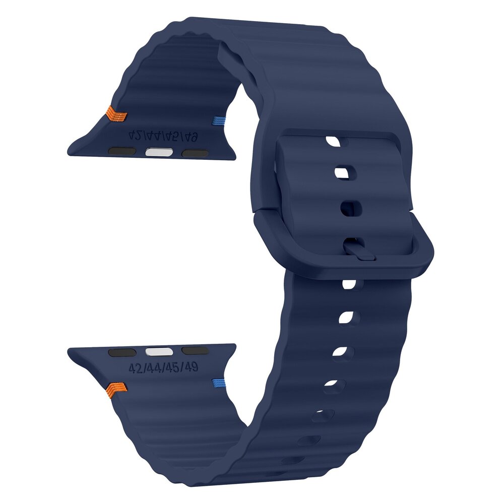 Strap-it Strap-it Bracelet Silicone Wave Apple Watch (bleu foncé)