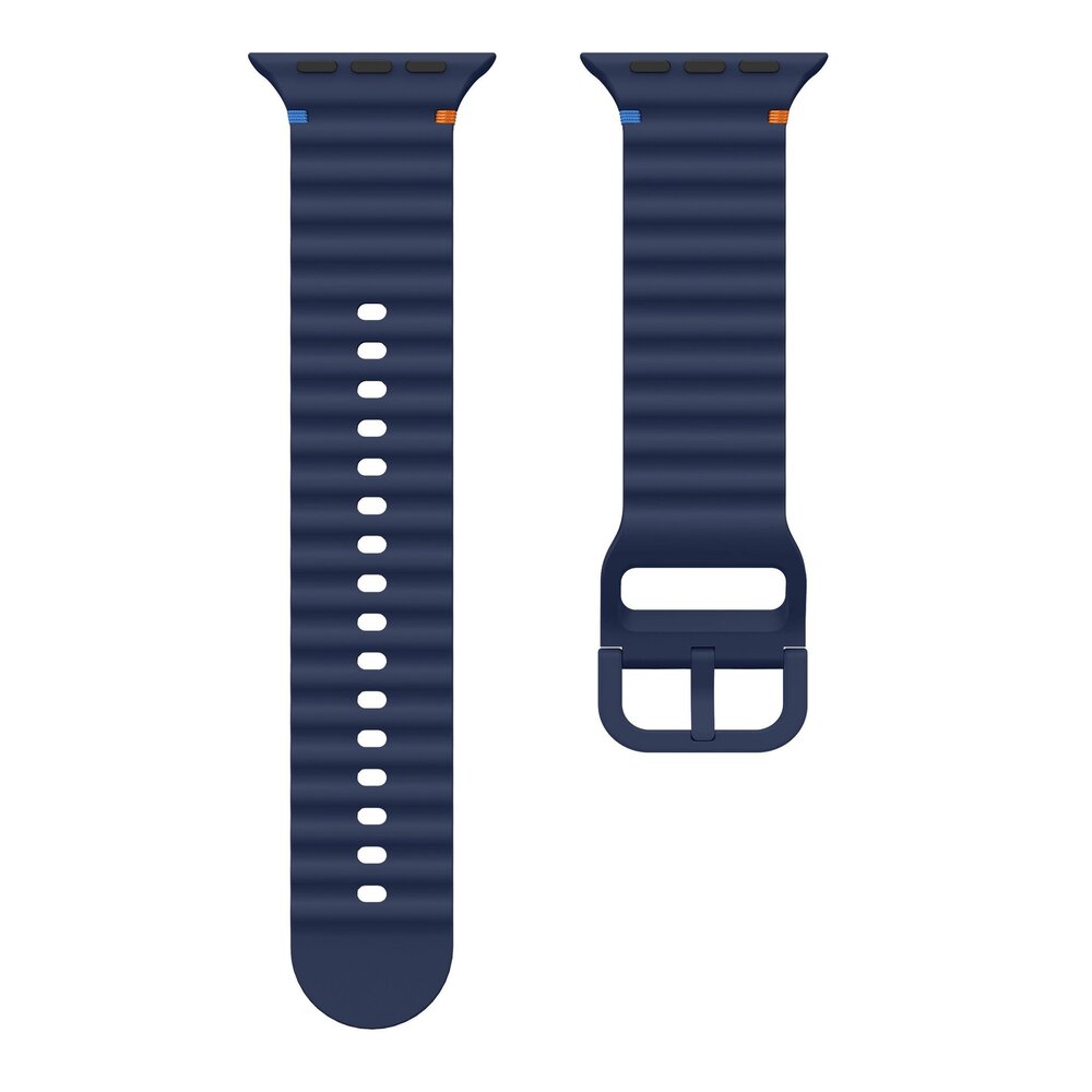 Strap-it Strap-it Bracelet Silicone Wave Apple Watch (bleu foncé)