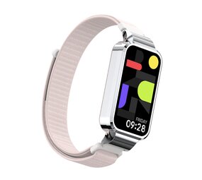Strap-it Bracelet nylon Xiaomi Smart Band 9 Active (rose clair)