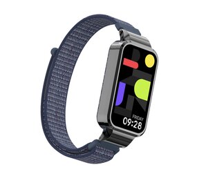 Strap-it Bracelet nylon Xiaomi Smart Band 9 Active (bleu foncé)