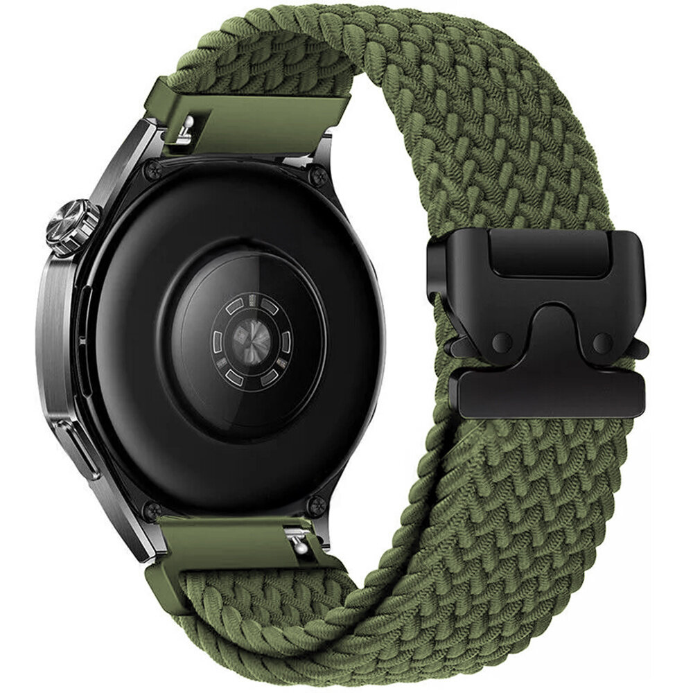 Strap-it Strap-it Bracelet tressé Samsung Galaxy Watch 3 45mm avec P-boucle (vert)