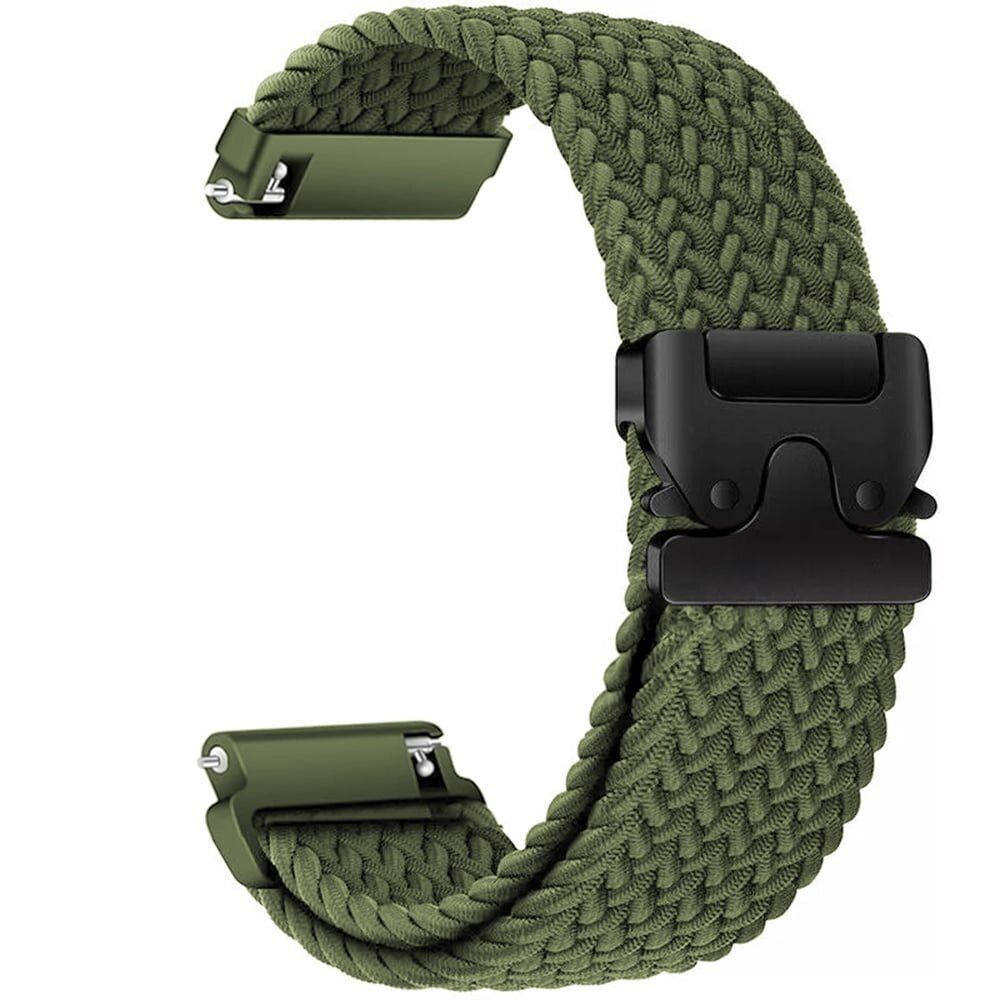 Strap-it Strap-it Bracelet tressé TicWatch 22mm avec P-boucle (vert)