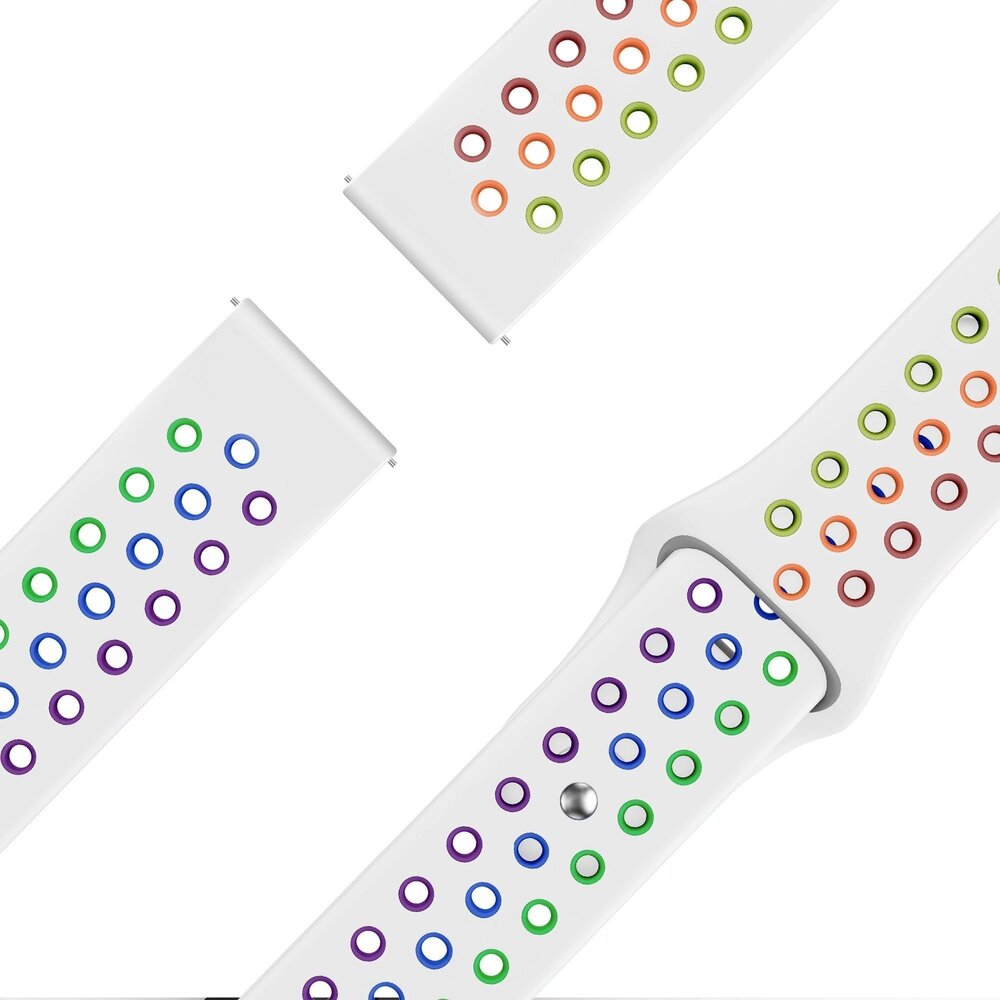 Bandz Bandz Bracelet sport 'Deluxe' Amazfit Active 2 (blanc/coloré) Bandz Bandz Bracelet sport 'Deluxe' Amazfit Active 2 (blanc/coloré)