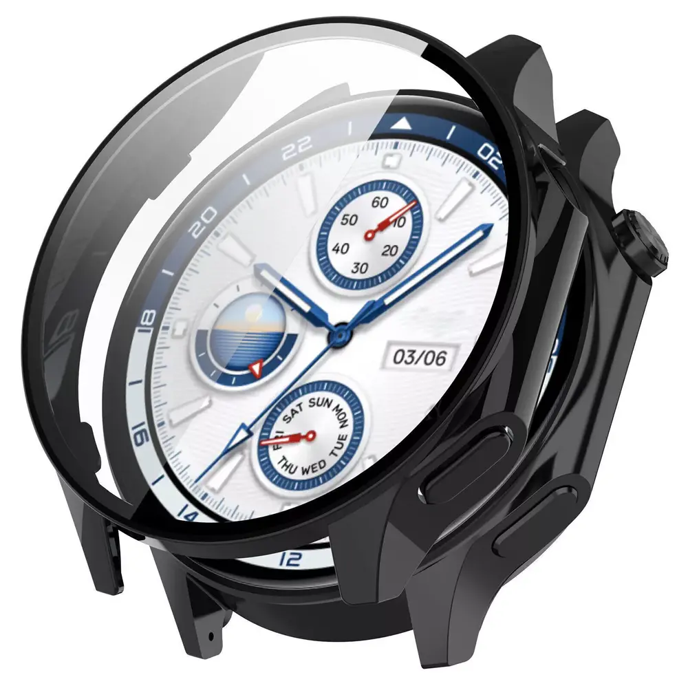 Strap-it Strap-it Coque rigide avec verre OnePlus Watch 2 (noir)