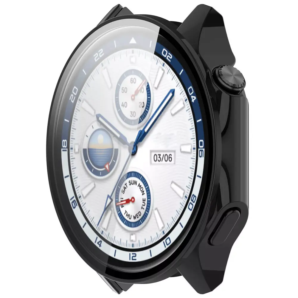 Strap-it Strap-it Coque rigide avec verre OnePlus Watch 2 (noir)