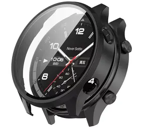 Strap-it Coque rigide avec verre OnePlus Watch 2R (noir)