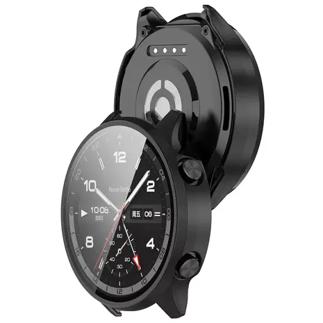 Strap-it Strap-it Coque rigide avec verre OnePlus Watch 2R (noir)