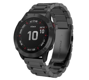 Strap-it Bracelet acier Garmin Instinct 3 - 50mm (noir)