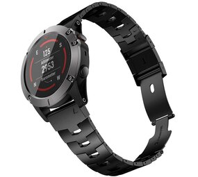 Strap-it Bracelet titane Garmin Instinct 3 - 50mm (noir)