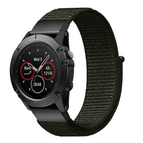 Strap-it Strap-it Bracelet nylon Garmin Instinct 3 - 50mm (vert armée)