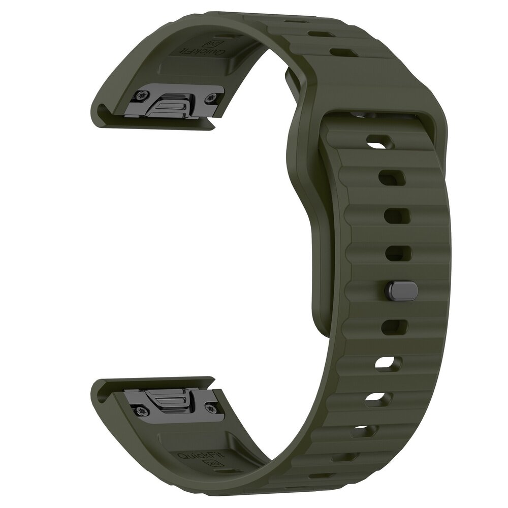 Strap-it Strap-it Bracelet silicone outdoor Garmin Instinct 3 - 50mm (vert armée)