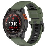 Strap-it Bracelet sport á boucle Garmin Instinct E - 45mm (vert olive/noir)