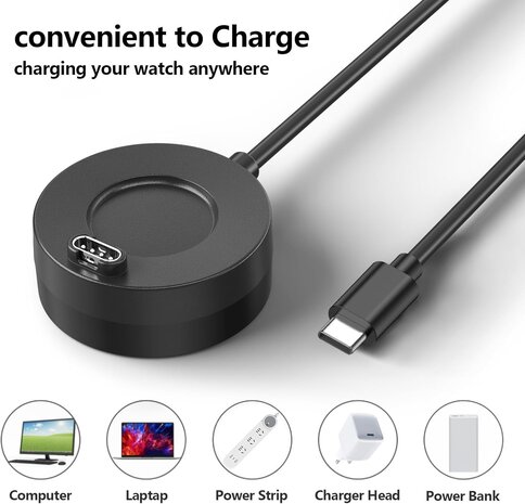 Strap-it Strap-it Chargeur USB-C pour smartwatch Garmin