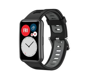 Strap-it Bracelet sport bouclé Huawei Watch Fit SE (noir/gris)