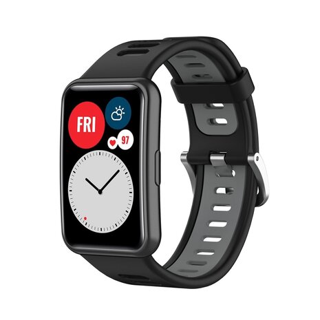Strap-it Strap-it Bracelet sport bouclé Huawei Watch Fit SE (noir/gris) Strap-it Strap-it Bracelet sport bouclé Huawei Watch Fit SE (noir/gris)
