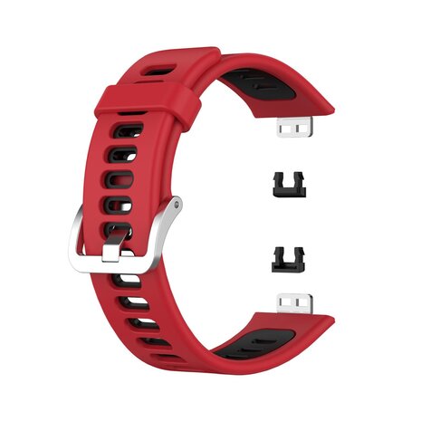 Strap-it Strap-it Bracelet sport bouclé Huawei Watch Fit SE (rouge/noir)