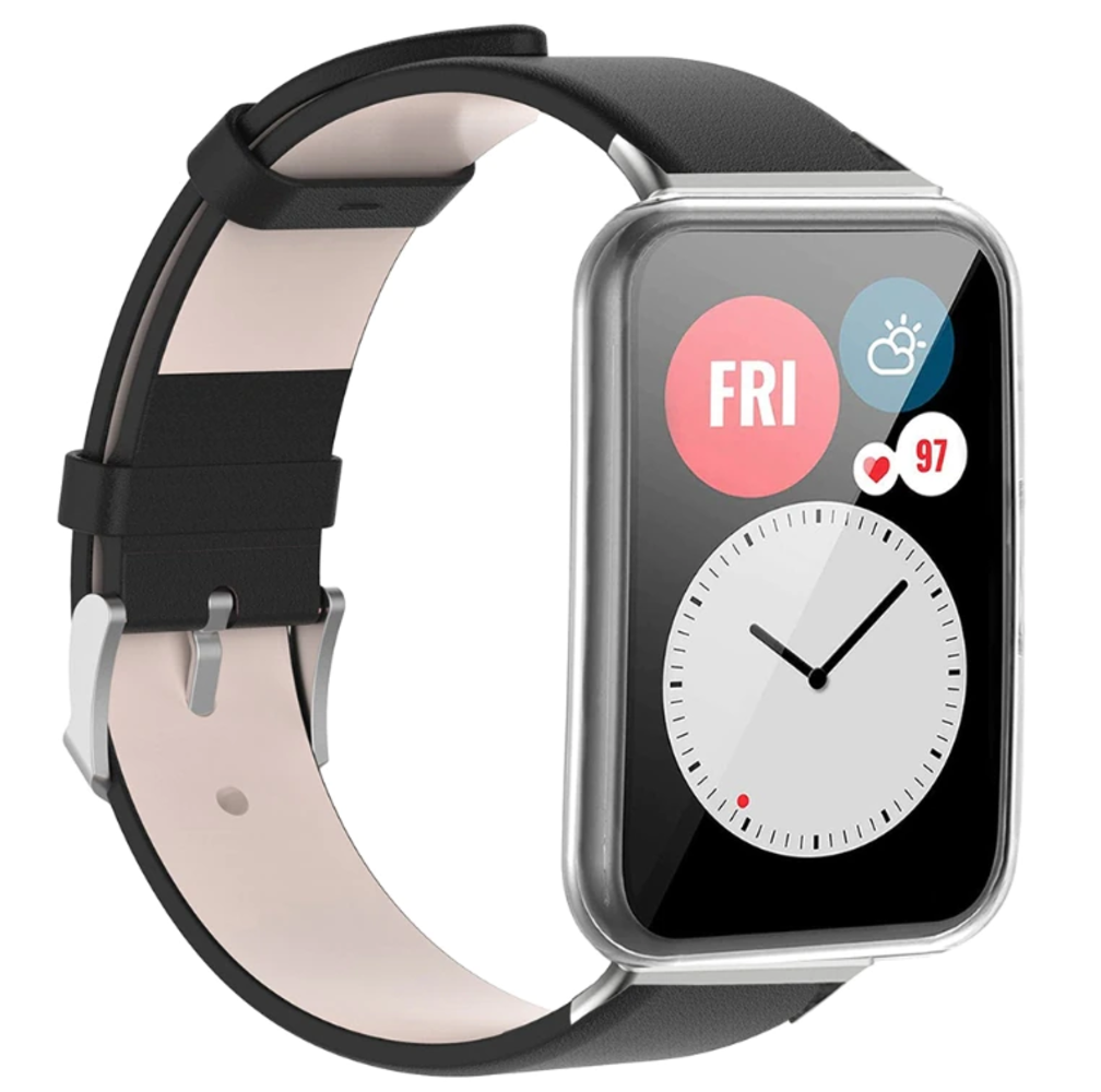 Strap-it Strap-it Bracelet cuir Huawei Watch Fit SE (noir) Strap-it Strap-it Bracelet cuir Huawei Watch Fit SE (noir)